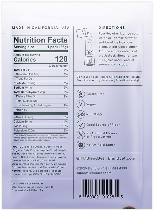 Mocha Chia nutrition facts and ingredients